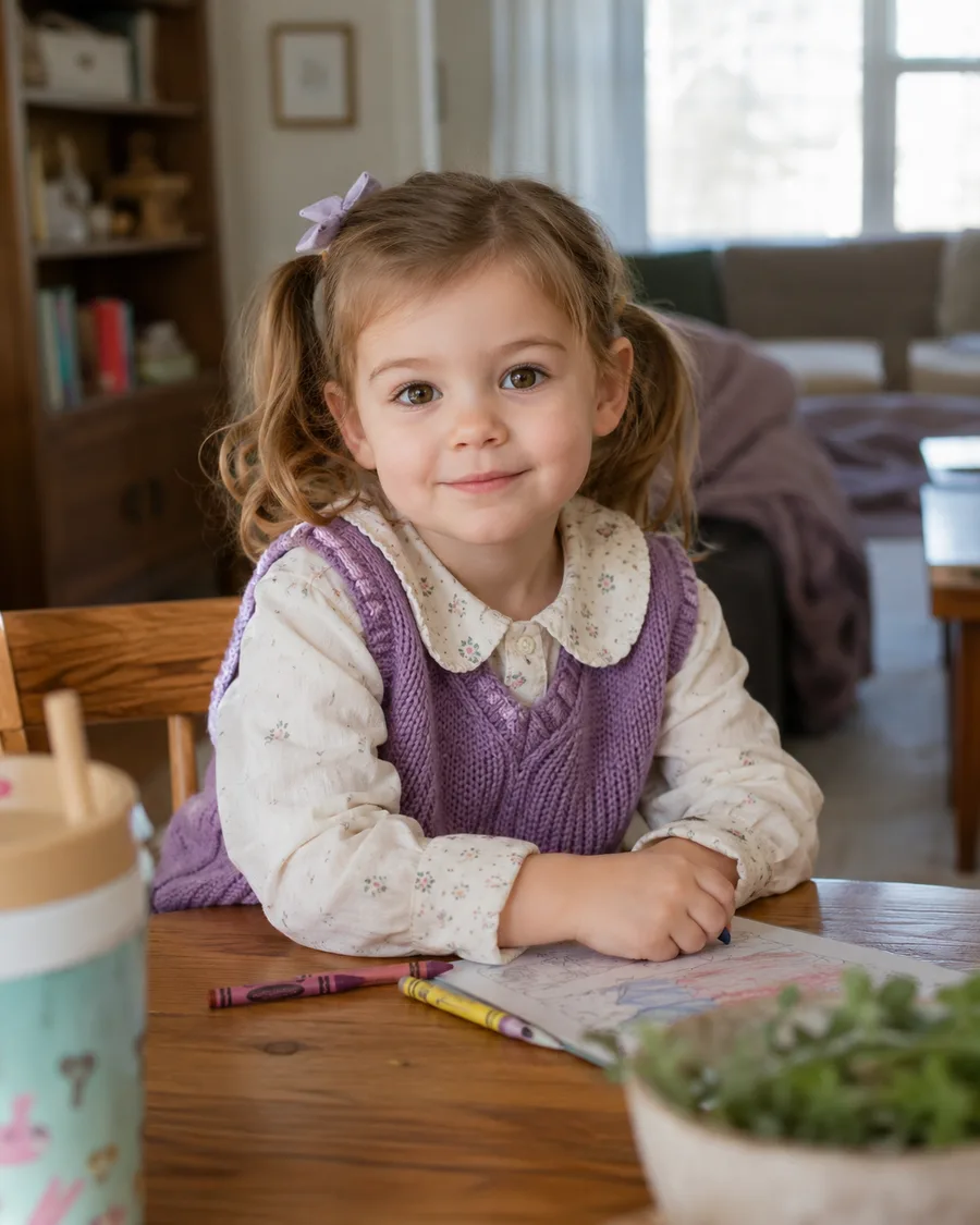 Example child photo used for a personalized Jesus coloring page