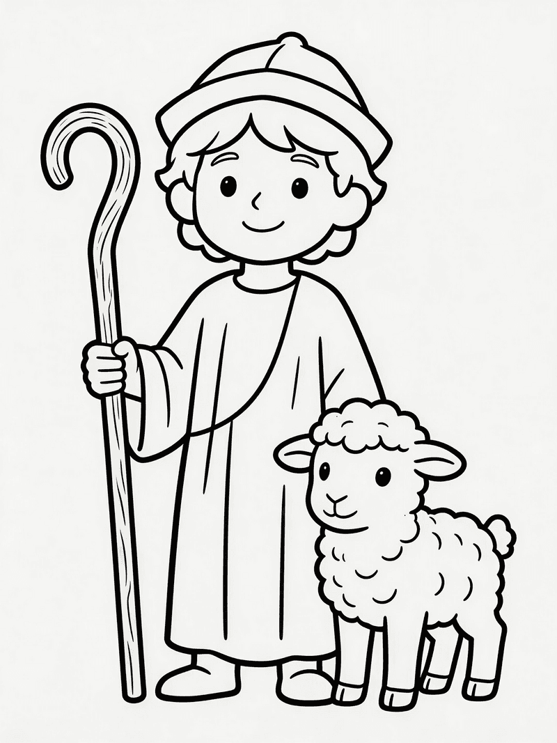 The shepherd boy with his lamb