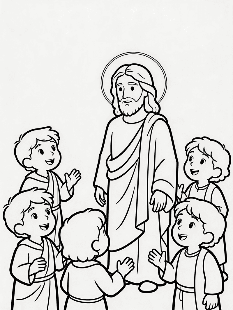 Jesus appearing to the disciples printable line art