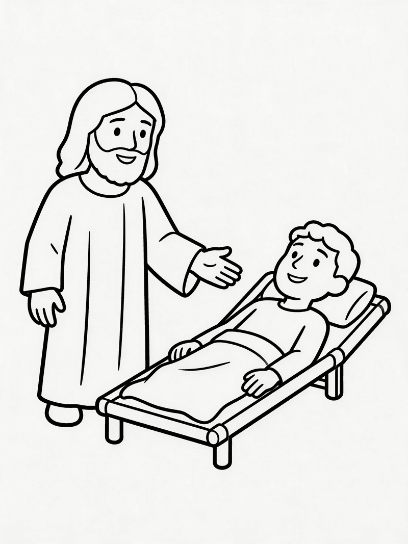 Jesus healing a paralyzed man