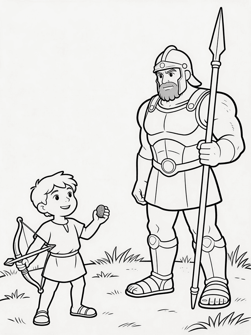 David and Goliath on the battlefield
