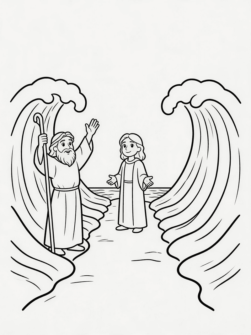 Moses parting the Red Sea