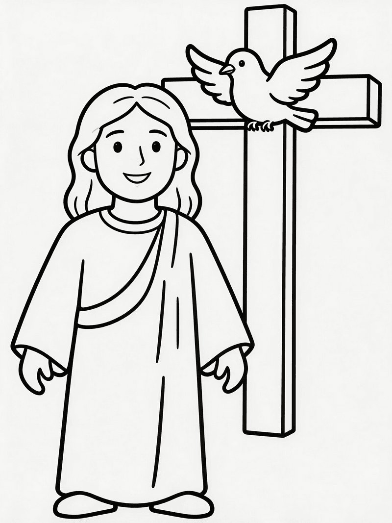A cross with a dove landing on it